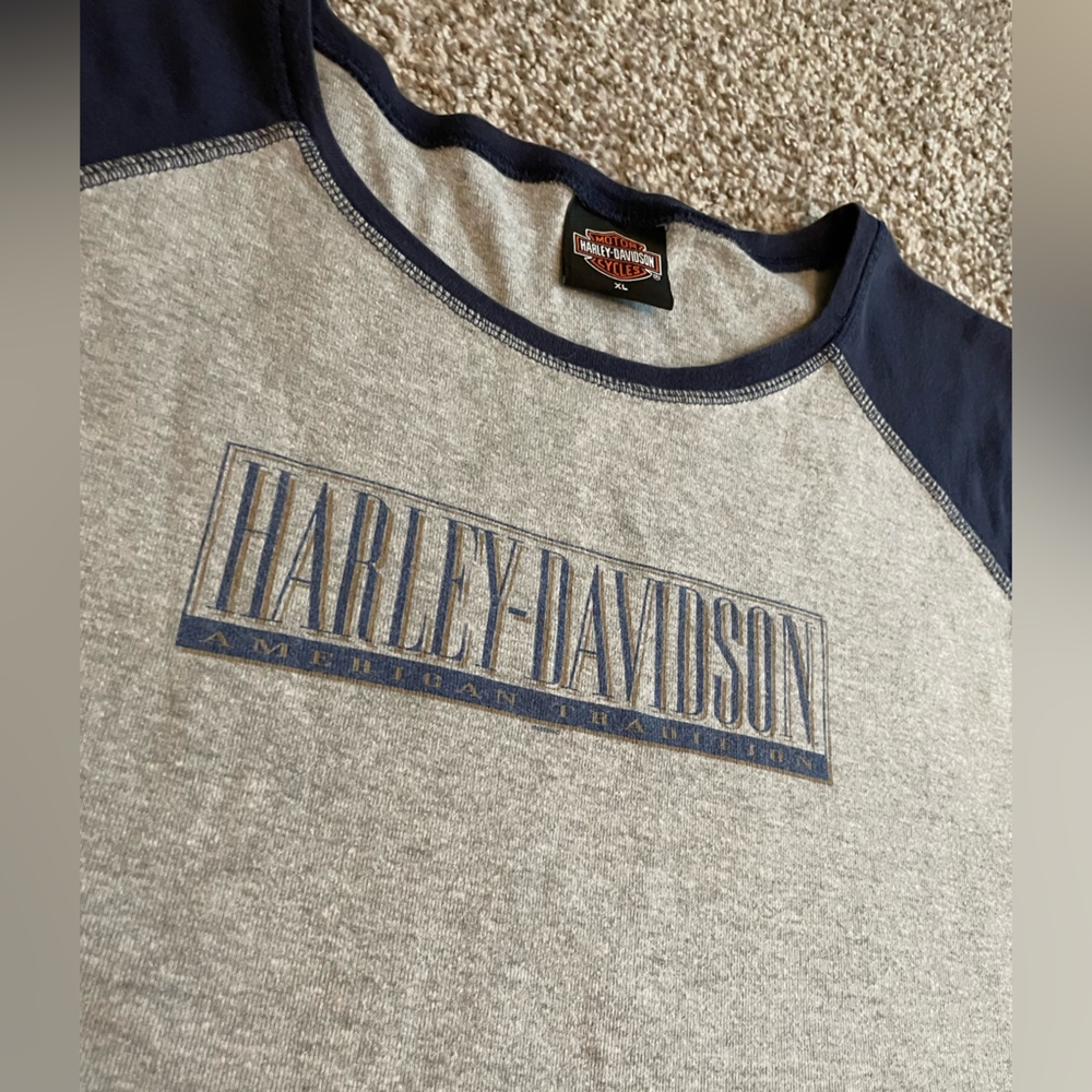 Harley Davidson Vintage Raglan-Sleeve Tank Top Size XL‎